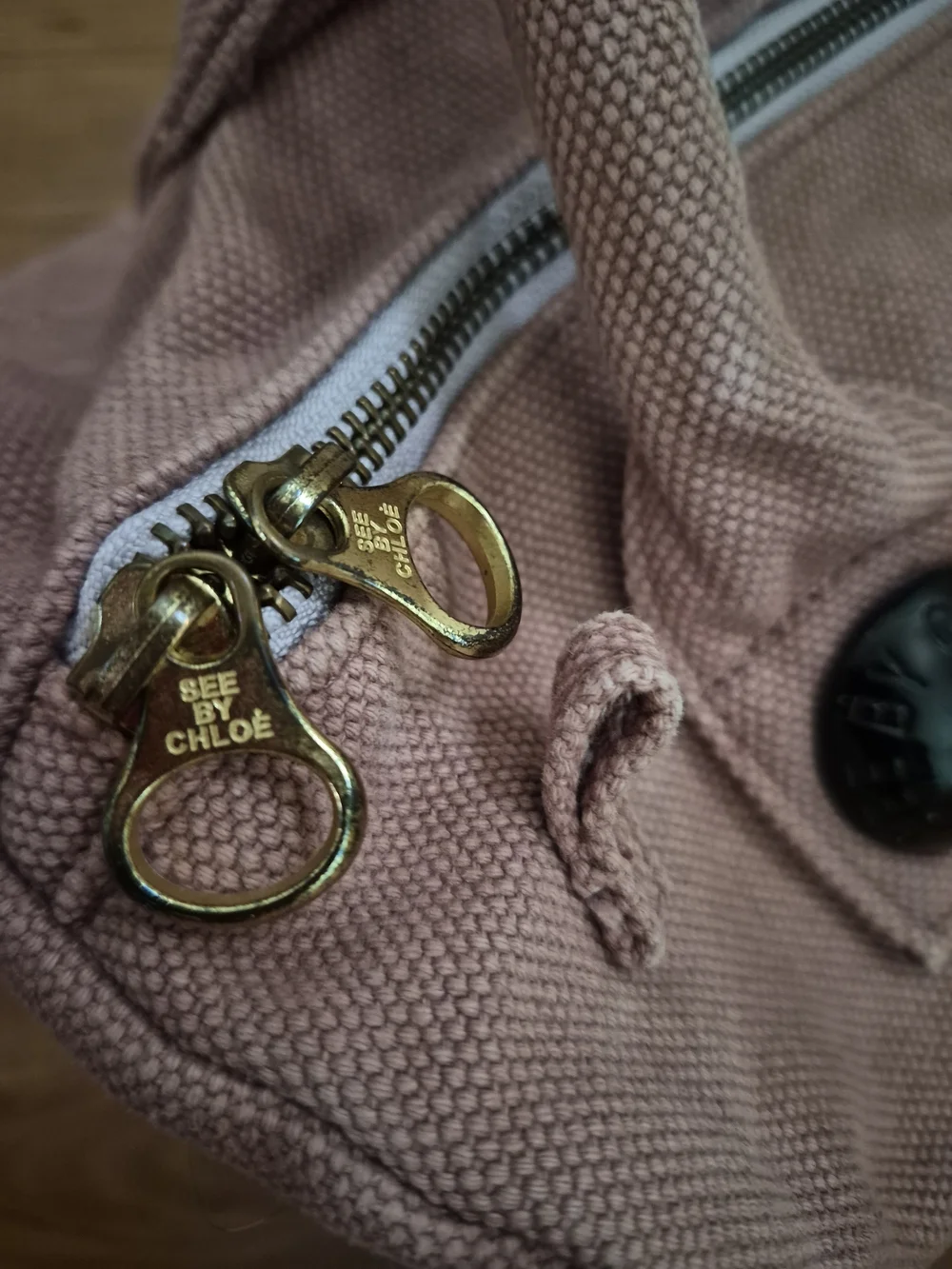See By Chloé Pink Canvas Button Boston Duffle Bag